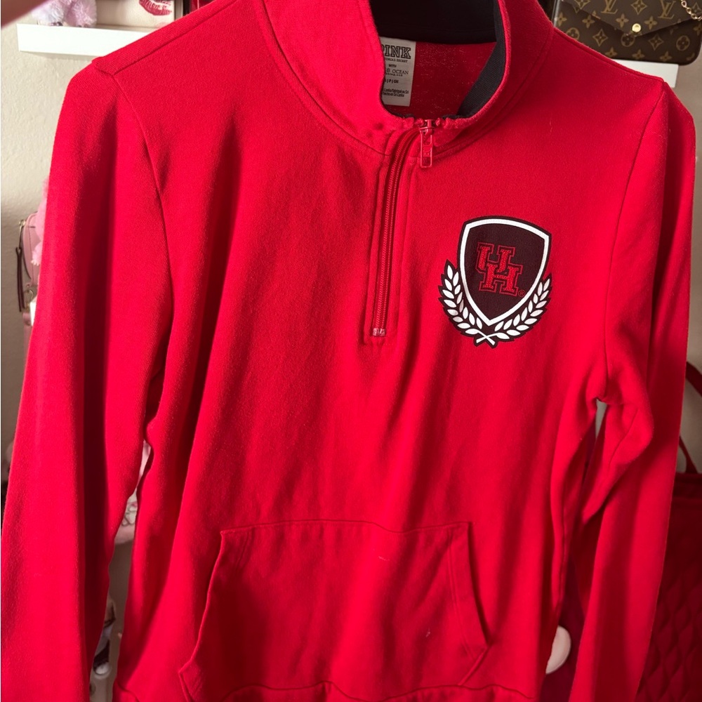 Pink long sleeve red shirt